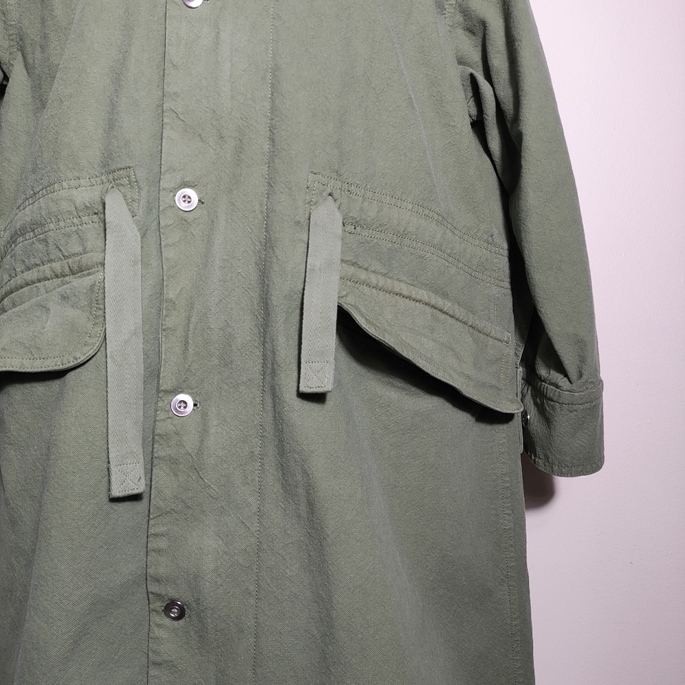 Everlane Unisex The Canvas Organic Cotton Parka Coat Green X-Large Boho - Picture 3 of 13